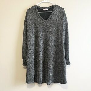 NWOT Boutique Metallic Shimmer Long Sleeve Shift Dress